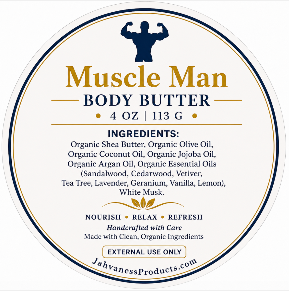 Organic Muscle Man Body Butter 4 Oz
